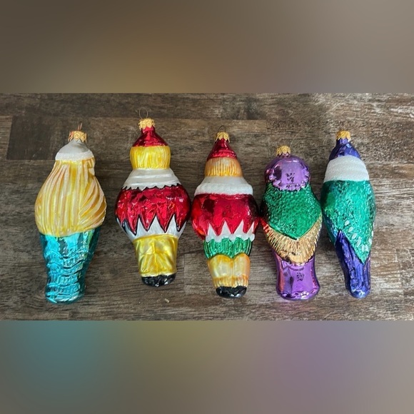 Vintage Kurt Adler polonaise handblown christmas ornaments set of 5 - Picture 2 of 12